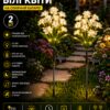 Садовый светильник «Цветы Белые» на солнечной батарее с LED подсветкой 26X-105 набор 2 шт