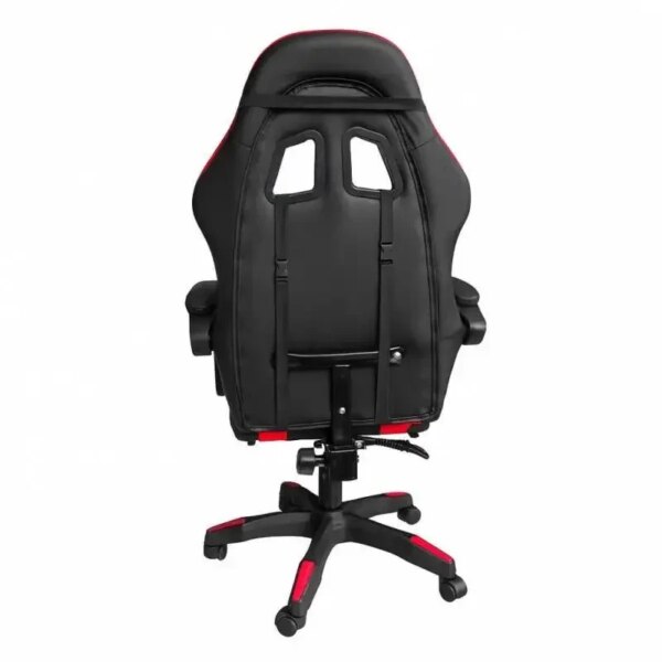 Игровое кресло с подставкой для ног + 2 подушки / Геймерское кресло HELE 26X-11 черно-красное