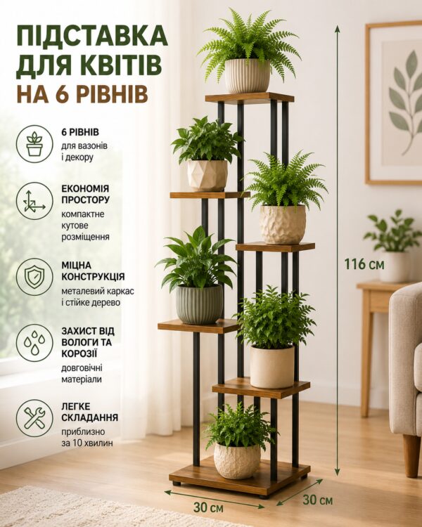 Подставка для цветов и вазонов напольная металлическая / Подставка для растений угловая