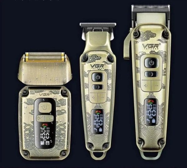 Комплект VGR 3 в 1 V-642 аккумуляторная машинка для стрижки (clipper), триммер и электробритва (шейвер)