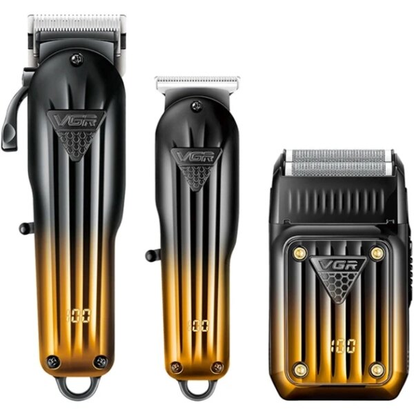 Комплект VGR 3 в 1 V-644 аккумуляторная машинка для стрижки (clipper) триммер и электробритва (шейвер)