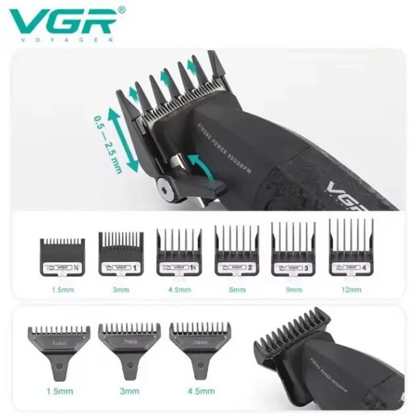 Профессиональный набор для стрижки волос VGR V-640, удобный и мощный инструмент для парикмахеров
