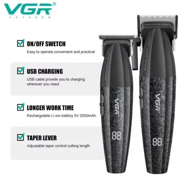 Профессиональный набор для стрижки волос VGR V-640, удобный и мощный инструмент для парикмахеров
