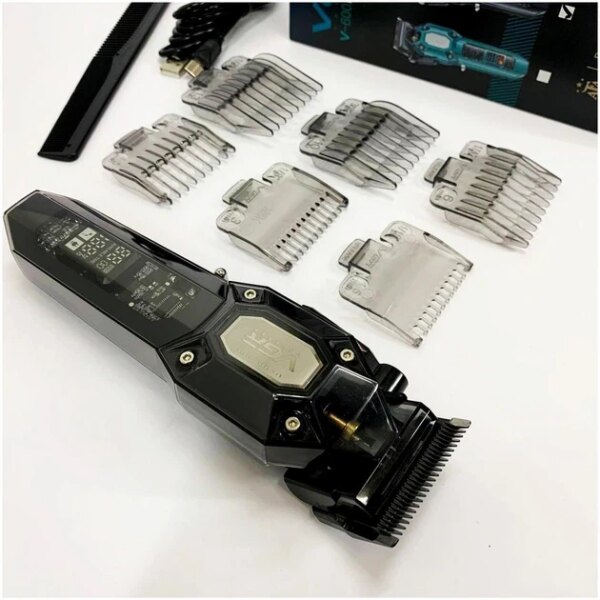 Машинка для стрижки (clipper) VGR V-600, 6 насадок, LED display, Black