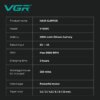 Аккумуляторная машинка для стрижки VGR V-640C BLACK, 6 насадок, LED дисплей, 9000RPM