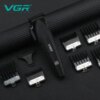 Аккумуляторная машинка для стрижки VGR V-640C BLACK, 6 насадок, LED дисплей, 9000RPM