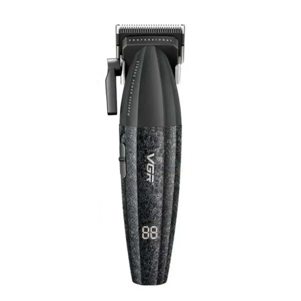 Аккумуляторная машинка для стрижки VGR V-640C BLACK, 6 насадок, LED дисплей, 9000RPM