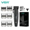 Аккумуляторная машинка для стрижки VGR V-640C BLACK, 6 насадок, LED дисплей, 9000RPM