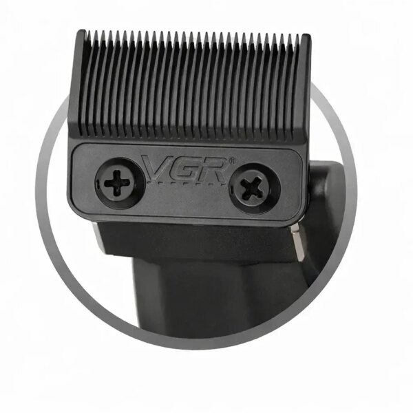 Аккумуляторная машинка для стрижки VGR V-640C BLACK, 6 насадок, LED дисплей, 9000RPM