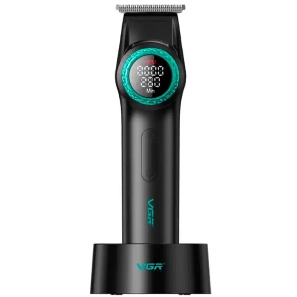 Триммер VGR V-977 BLACK, регулировка мощностей 6000 - 8000 PRM, 2500 mAh, 4 насадки, LED display
