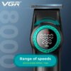 Триммер VGR V-977 BLACK, регулировка мощностей 6000 - 8000 PRM, 2500 mAh, 4 насадки, LED display