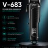 Машинка для стрижки волос VGR V-683 LED-дисплей аккумуляторная 4 насадки 10W Black