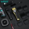 Машинка для стрижки VGR V-015, 6 насадок с магнитами, VECTOR MOTOR 9000 RPM, LED display