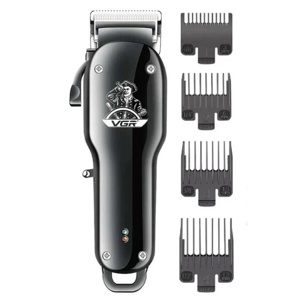 Машинка для стрижки (clipper) VGR V-679 BLACK, 4 насадки