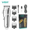 Машинка для стрижки (clipper) VGR V-678 SILVER, 4 насадки