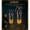 Профессиональный набор VGR V-879 S2 Gold/Black 2 в 1: машинка для стрижки и триммер с LED-дисплеями