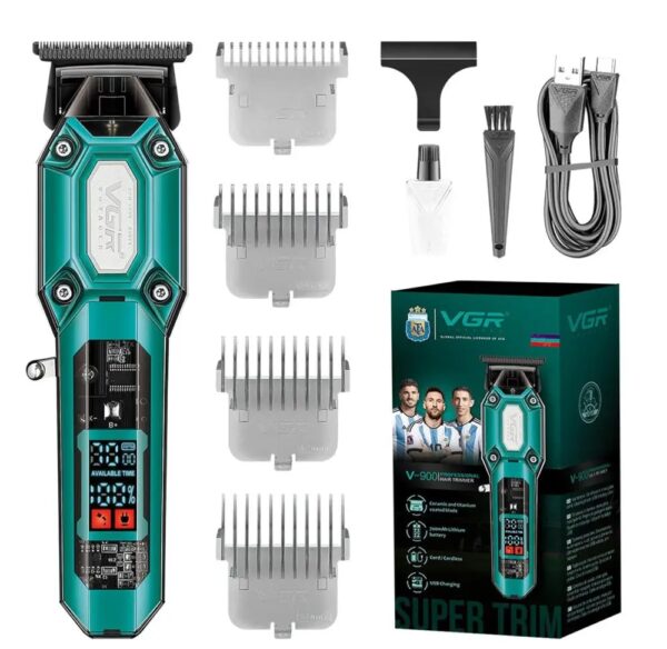 Аккумуляторная машинка для стрижки VGR V900 Green с набором насадок