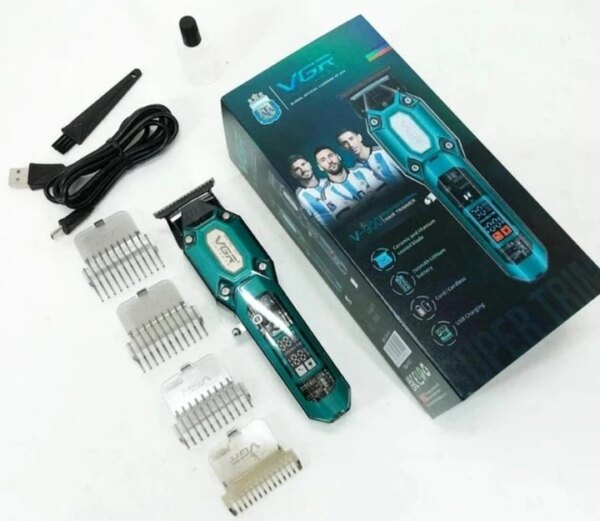 Аккумуляторная машинка для стрижки VGR V900 Green с набором насадок