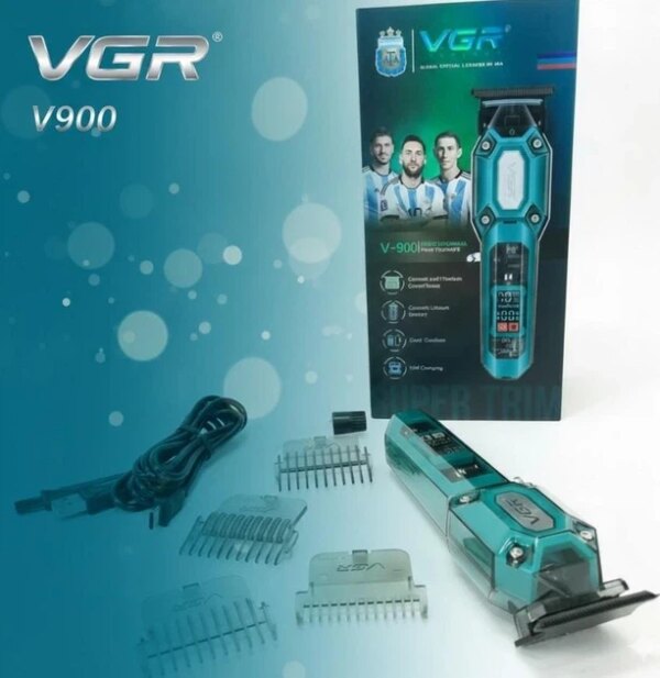 Аккумуляторная машинка для стрижки VGR V900 Green с набором насадок