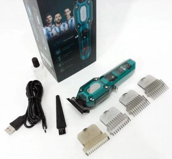 Аккумуляторная машинка для стрижки VGR V900 Green с набором насадок