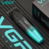 Триммер VGR V-906 GREEN, 3 насадки, керамическое лезвие, TURBO режим 9000 RPM, LED display