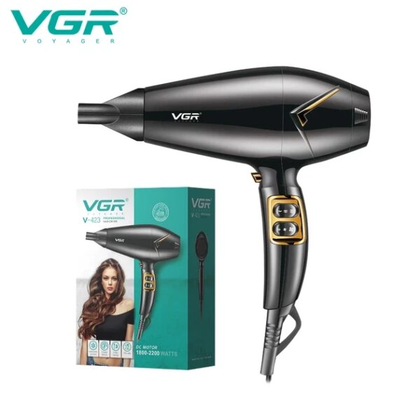Фен VGR V 423 Black / Фен для сушки и укладки волос 2200W / Фен 2 скорости
