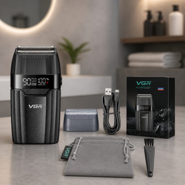 Бритва VGR V 640 S Black / Шейвер мужской профессиональный / Электробритва аккумуляторная черная