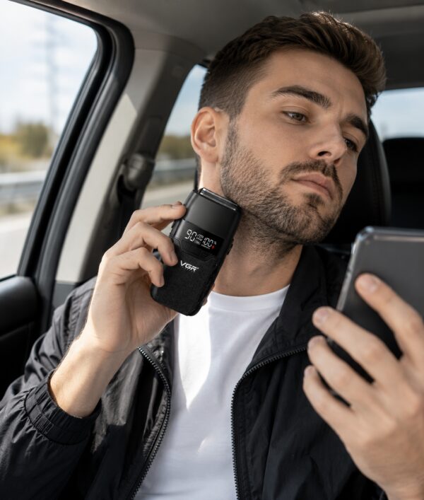 Бритва VGR V 640 S Black / Шейвер мужской профессиональный / Электробритва аккумуляторная черная