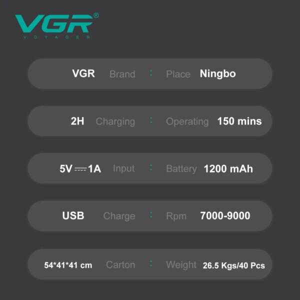 Электробритва VGR V-308, Green шейвер, двойное лезвие, 9000 RPM, LED Display