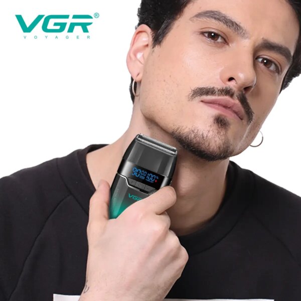 Электробритва VGR V-308, Green шейвер, двойное лезвие, 9000 RPM, LED Display