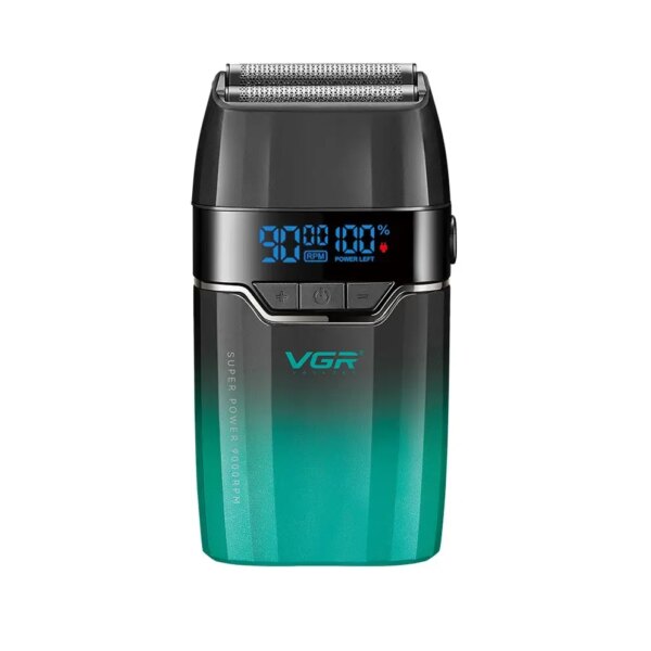 Электробритва VGR V-308, Green шейвер, двойное лезвие, 9000 RPM, LED Display