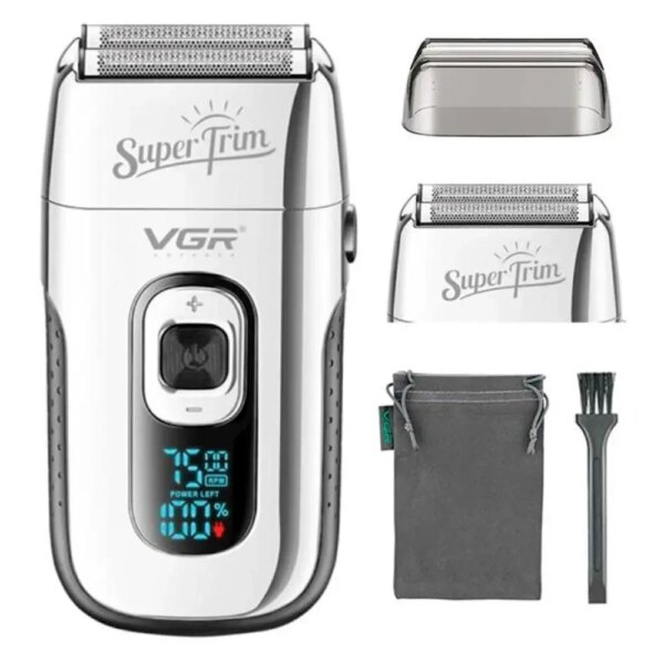Бритва VGR V 332 Silver / Шейвер сеточный на USB / Электробритва с двойным лезвием и триммером