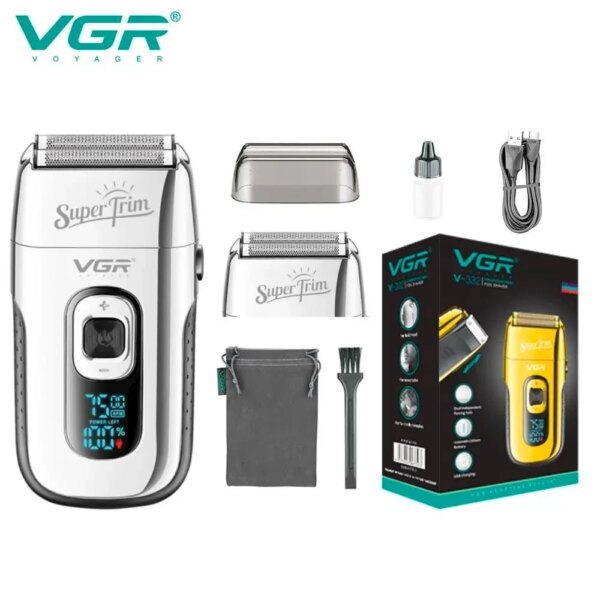 Бритва VGR V 332 Silver / Шейвер сеточный на USB / Электробритва с двойным лезвием и триммером