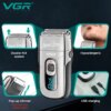 Бритва VGR V 332 Silver / Шейвер сеточный на USB / Электробритва с двойным лезвием и триммером