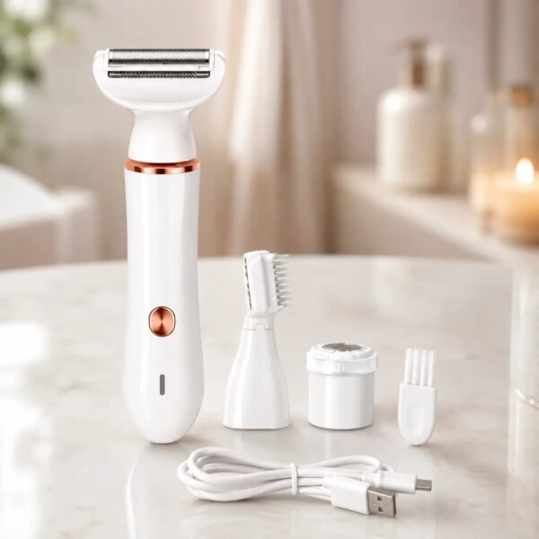 Эпипилятор hair clipper AN XL-1961 / Женский аккумуляторный эпилятор со сменными насадками