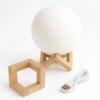 УЦЕНКА! Светильник-ночник 3D слой Луна Moon Lamp на деревянной подставке 15 см (Плохая упаковка 3696)