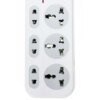 Сетевой фильтр удлинитель 2м, 2500Вт, 6×220В, 2хUSB, 1хType-C, WL-1, Белый / Сетевой удлинитель с выключателем