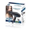 Фен для волос 2400 Вт + 2 насадки и 2 расчёски, SOKANY SY-3866, Черный / Фен для укладки / Фен для сушки волос