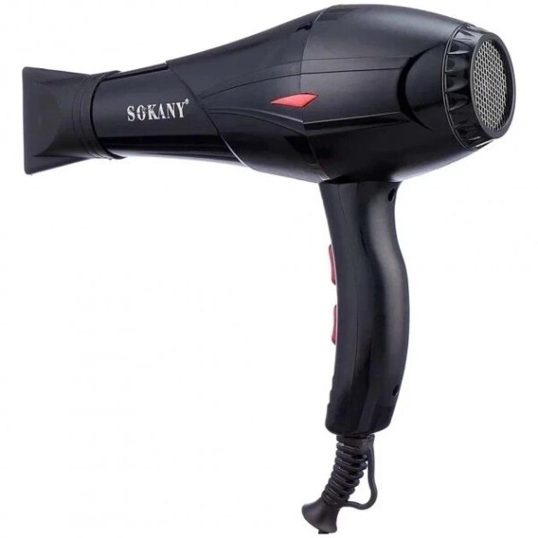 Фен для волос Sokany HS-3890, 2300 Вт, с ионизацией, диффузором и концентратором / Профессиональный фен для сушки и укладки волос