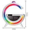 Настольная RGB лампа с колонкой, дискослой и беспроводной зарядкой, BT 3402, Белая / Умная лампа ночник / Смарт лампа