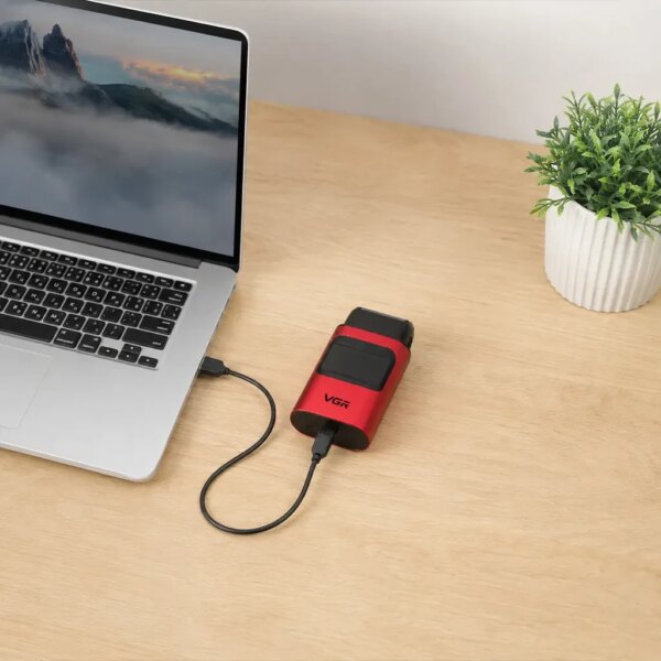 Электробритва шейвер с USB, VGR V-307, Красный / Аккумуляторная бритва / Триммер для лица / Мужская электробритва