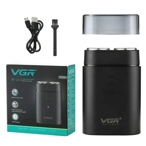 Электробритва шейвер, от USB, VGR V-341, Черный / Аккумуляторная бритва мужская / Мини бритва для лица