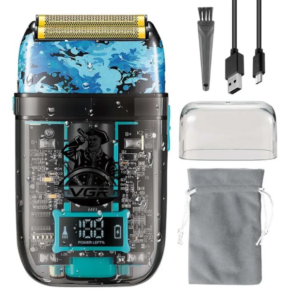 Аккумуляторная электробритва мужская, от USB, VGR V-352, Черный / Электрическая бритва мужская / Шейвер
