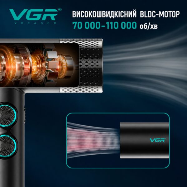Набор VGR STEPLERSS PRO 4 IN 1 BLACK, машинка для стрижки, триммер, электробритва, фен