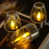 Уличная лед свеча с солнечной батареей (6шт) SL-060, Серебристые / Электронные свечи / LED свечи / Светодиодные свечи