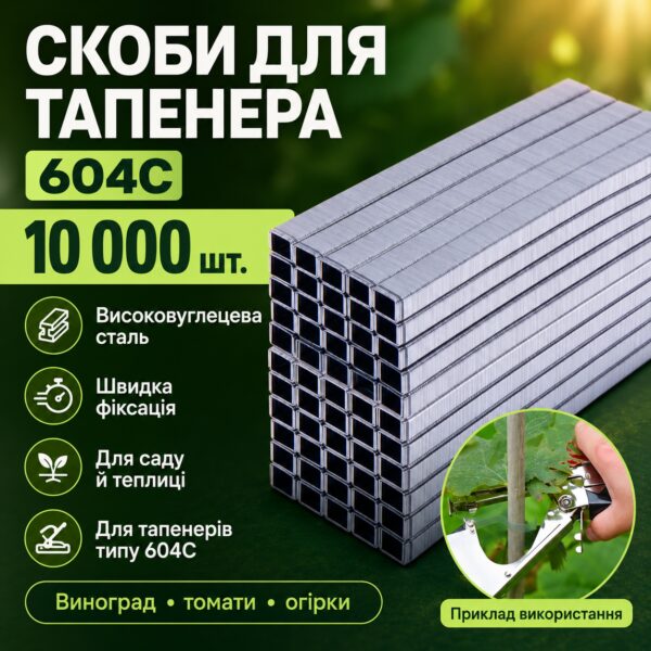 Скобы для садового степлера 10000 шт, AN Y-628, Серый / Набор скоб для подвязки растений