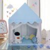 Игровой домик-палатка для детей от 3 лет с окнами и одним входом, для дома и улицы, голубой