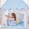 Игровой домик-палатка для детей от 3 лет с окнами и одним входом, для дома и улицы, голубой
