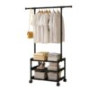 Вешалка напольная SINGLE-POLE SHOE RACK 107-2 с полками для обуви