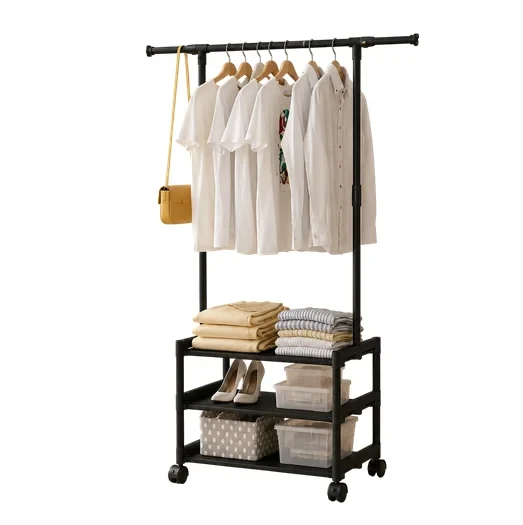Вешалка напольная SINGLE-POLE SHOE RACK 107-2 с полками для обуви